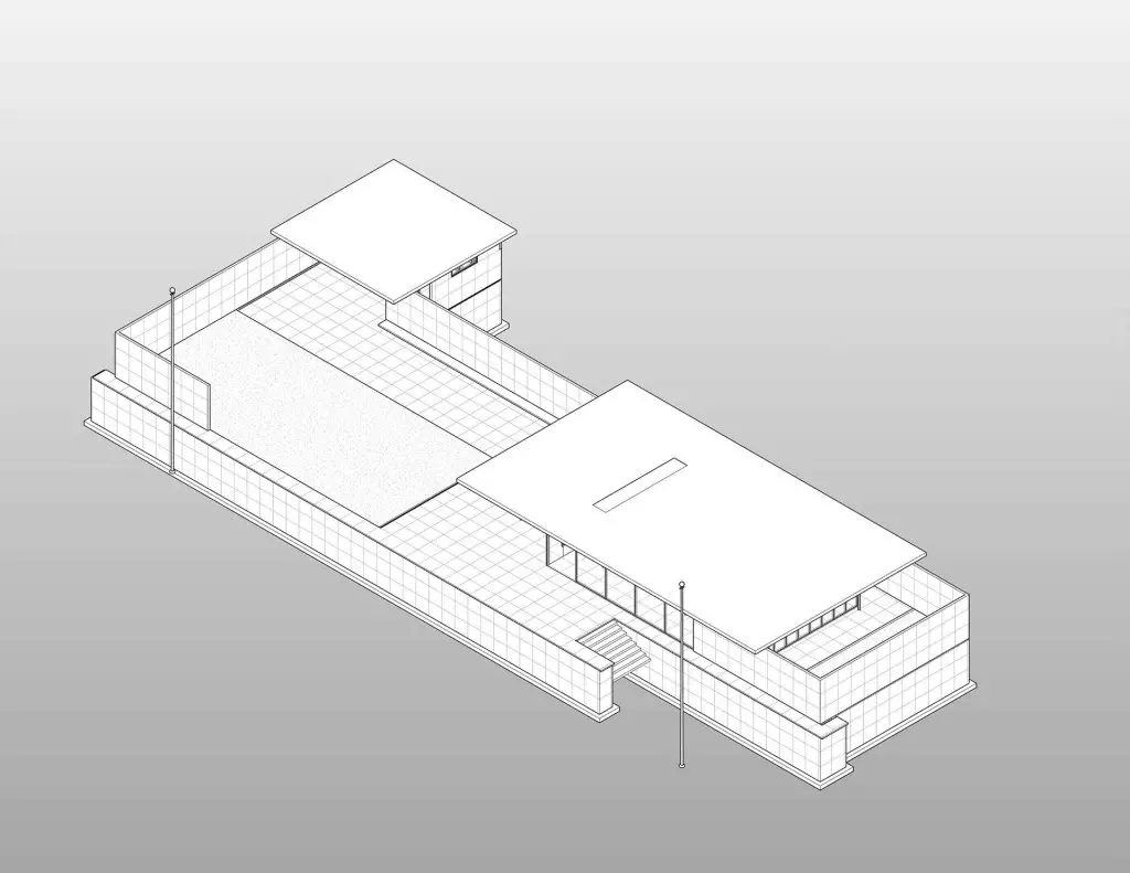 Barcelona Pavilion Mies van der Rohe travertine