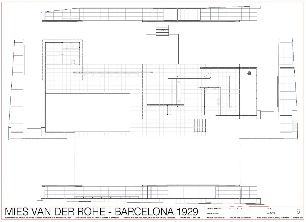 Barcelona Pavilion Mies van der Rohe travertine