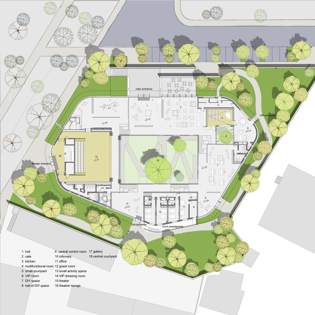 gehua youth and cultural center open architecture plan 1