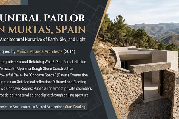 Funeral parlor in Murtas, Granada, by Muñoz Miranda Architects, stone lintel entrance