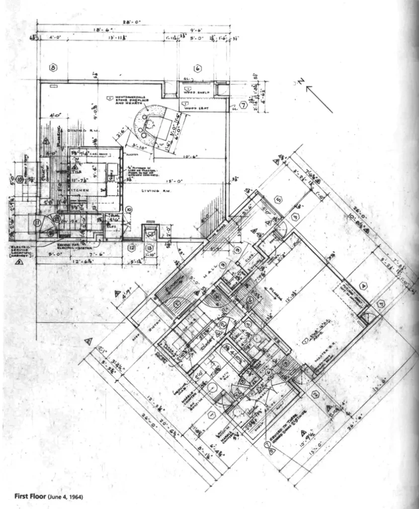 fisher house by louis kahn floor plan