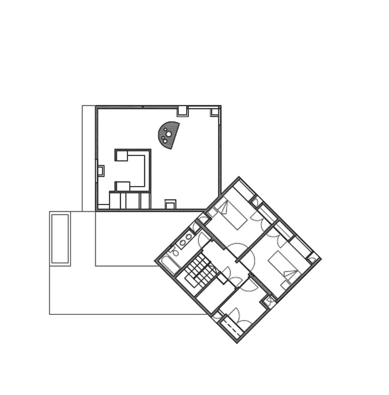 fisher house by louis kahn second floor