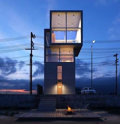 4x4 House Tadao Ando Kobe concrete tower