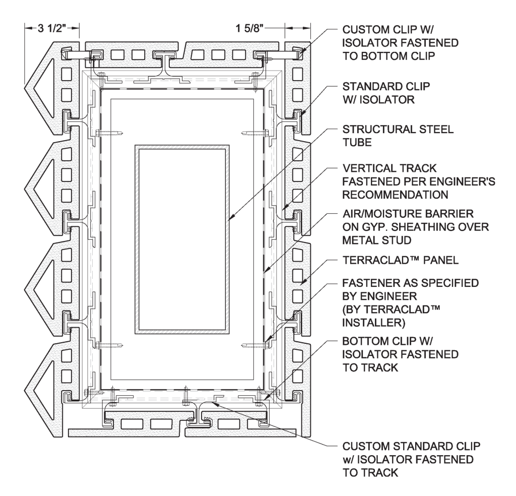 Bechtler Museum of Modern Art by Mario Botta,
[exterior terra cotta facade / swelling column plaza / cantilevered fourth floor /
glass atrium interior / Sol LeWitt Wall Drawing foyer / Firebird sculpture plaza /
gallery floor plan / section drawing], Charlotte North Carolina 2009