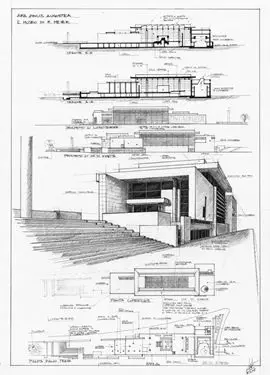 Museo dell Ara Pacis by Richard Meier, [main glass wall / entrance hall concrete
columns / travertine exterior / Ara Pacis altar pavilion skylight / Tiber River
facade / Piazza Augusto Imperatore context], Rome Italy 2006