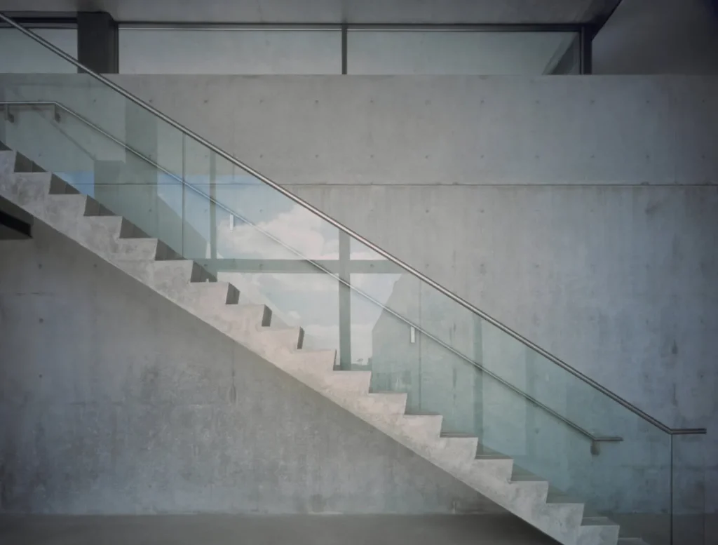 Pulitzer Arts Foundation by Tadao Ando, [exterior concrete facade / water court /
Ellsworth Kelly Blue Black gallery / Richard Serra Joe sculpture court /
skylit main gallery / interior concrete wall], St. Louis Missouri 2001