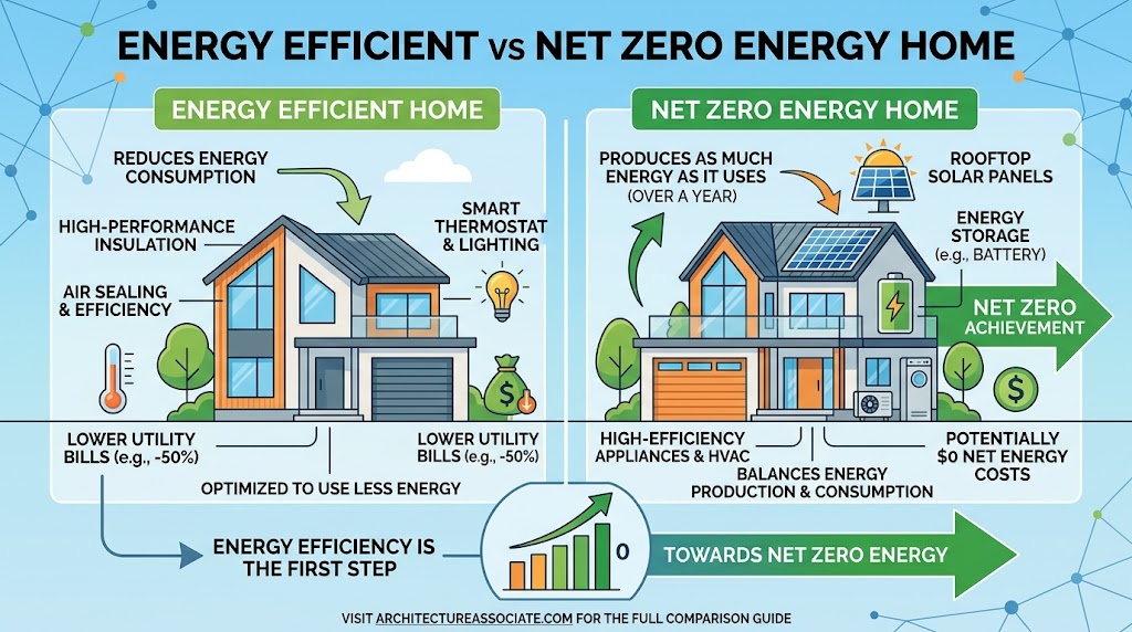 net-zero vs energy-efficient